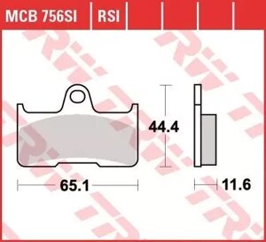 Колодки тормозные дисковые MCB756SI