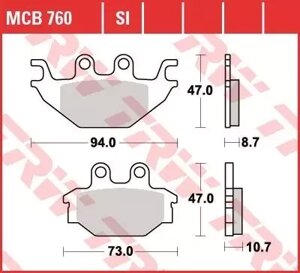 Колодки тормозные дисковые MCB760