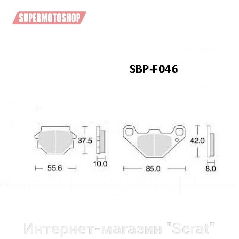 Колодки тормозные Motor Tech SBP-F046 (TRW MCB523, EBC FA067, FA067/3, FA251, FA173), задние от компании Интернет-магазин "Scrat" - фото 1