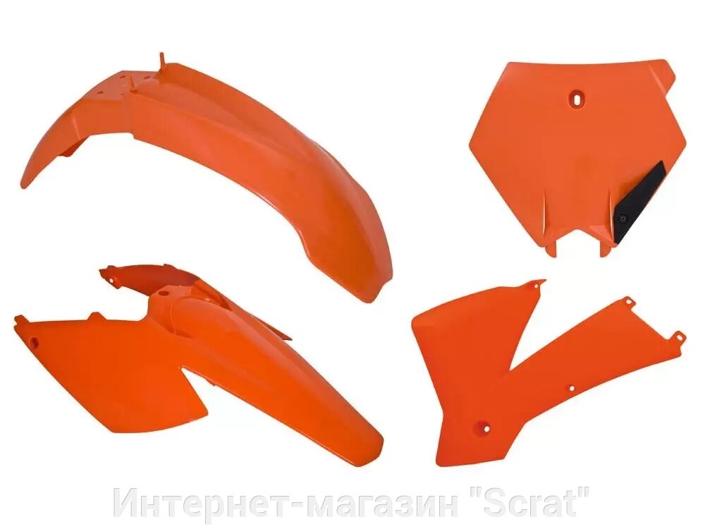 Комплект пластика KTM SX-SXF250-450 03 # SX-SXF125-250-400-450-520-525 04 # EXC-EXCF 04 оранжевый от компании Интернет-магазин "Scrat" - фото 1