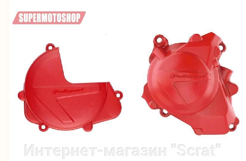 Комплект защиты крышек сцепления и генератора Polisport CRF450R (17->) (красн.) от компании Интернет-магазин "Scrat" - фото 1