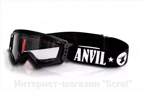 Кроссовые очки (маска) MUDMAX - ANVIL BLACK / CLEAR LENS NO PINS от компании Интернет-магазин "Scrat" - фото 1