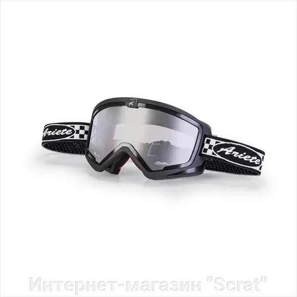Кроссовые очки (маска) MUDMAX RACER - BLACK-CHEQUERED STRAP от компании Интернет-магазин "Scrat" - фото 1