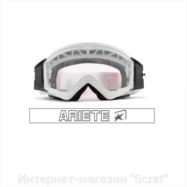 Кроссовые очки (маска) MUDMAX - WHITE / CLEAR LENS WITH PINS от компании Интернет-магазин "Scrat" - фото 1