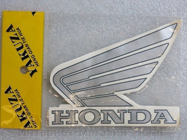 Наклейки на бак Honda крылья серебро от компании Интернет-магазин "Scrat" - фото 1