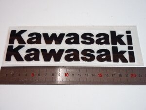 Наклейки на бак Kawasaki чёрные 19,5см