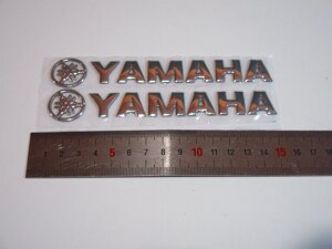 Наклейки Yamaha серебро 15см
