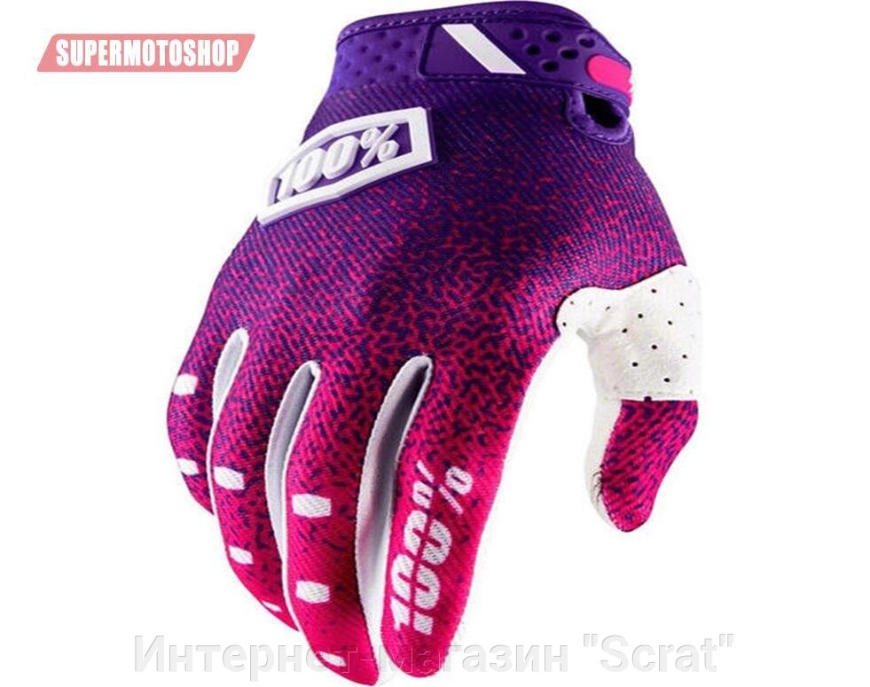 Перчатки кроссовые 100% Ridefit Pink / Purple XL от компании Интернет-магазин "Scrat" - фото 1