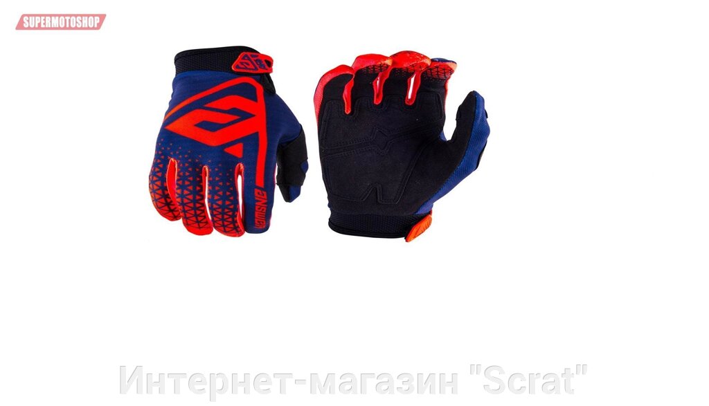 Перчатки кроссовые ANSR 2019 AR1 синий красный XL от компании Интернет-магазин "Scrat" - фото 1