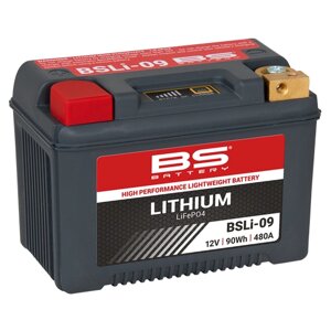 BSLI-09 Аккумулятор BS-Lithium 12В 6 Ач, 90 Wh, 480A 148x86x105, прямая ( +/- )