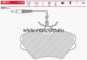 FDB972 Тормозные колодки дисковые OE 'PREMIER' RENAULT LAGUNA I. 93-2001. 7701203967 7701204670