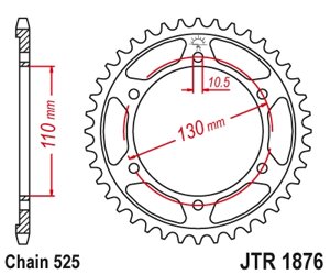 Звезда мотоциклетная JT JTR1876.45