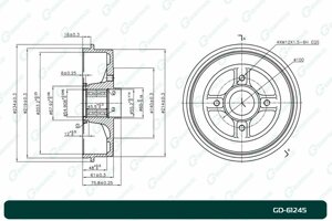 Барабан тормозной G-brake GD-61245 с подшипником и кольцом ABS