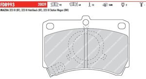 FDB993 Тормозные колодки дисковые OE 'PREMIER' MAZDA 121. 323. KIA AVELLA. RIO I. 11/1995 - 12/2001