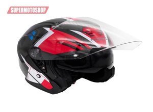Шлем открытый KIOSHI 526 Чёрный/красный, размер М
