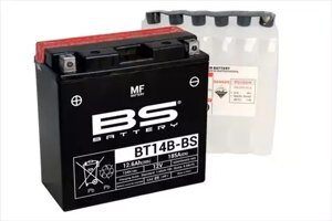 BT14B-BS Аккумулятор BS AGM, 12В, 12 Ач 185 A 150x69x145, прямая ( +/- ), (YT14B-BS)