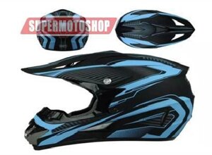 Шлем кроссовый детский RACINGFMVSS 218 Черный/Синий размер S