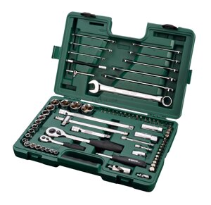 09519 Набор инструмента универсальный SATA 1/4" и 1/2"DR, торцовые головки 8-32мм, комби ключи