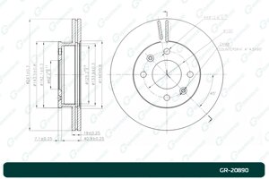 Диск тормозной вентилируемый G-brake GR-20890