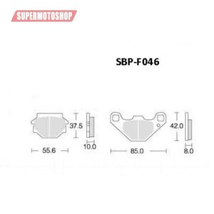 Колодки тормозные Motor Tech SBP-F046 (TRW MCB523, EBC FA067, FA067/3, FA251, FA173), задние