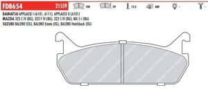 FDB654 Тормозные колодки дисковые OE 'PREMIER' MAZDA 323 IV. 626 IV. MX-3. MX-5. MX-6. XEDOS-6