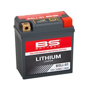 BSLI-01 Аккумулятор BS-Lithium 12В 2 Ач, 25,6 Wh, 120A 86x48x90, обратная ( -/+ )