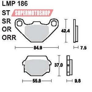 Тормозные колодки премиум класса AP RACING (BREMBO) AP-LMP186 SR