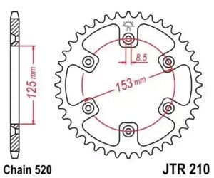 Звезда мотоциклетная JT JTR210.50SC самоочищающаяся