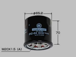 Фильтр масляный VIC Double Core DC-04 (C-224)