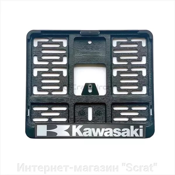 Рамка для номера мотоцикла 190х145 KAWASAKI от компании Интернет-магазин "Scrat" - фото 1