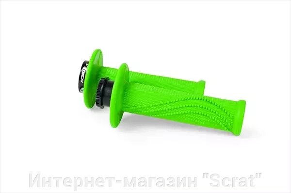 Ручки на руль R20 LOCK-ON зеленые неон от компании Интернет-магазин "Scrat" - фото 1