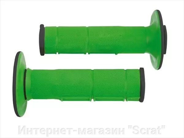 Ручки на руль Soft Grips Dual Compound черно-зеленые от компании Интернет-магазин "Scrat" - фото 1