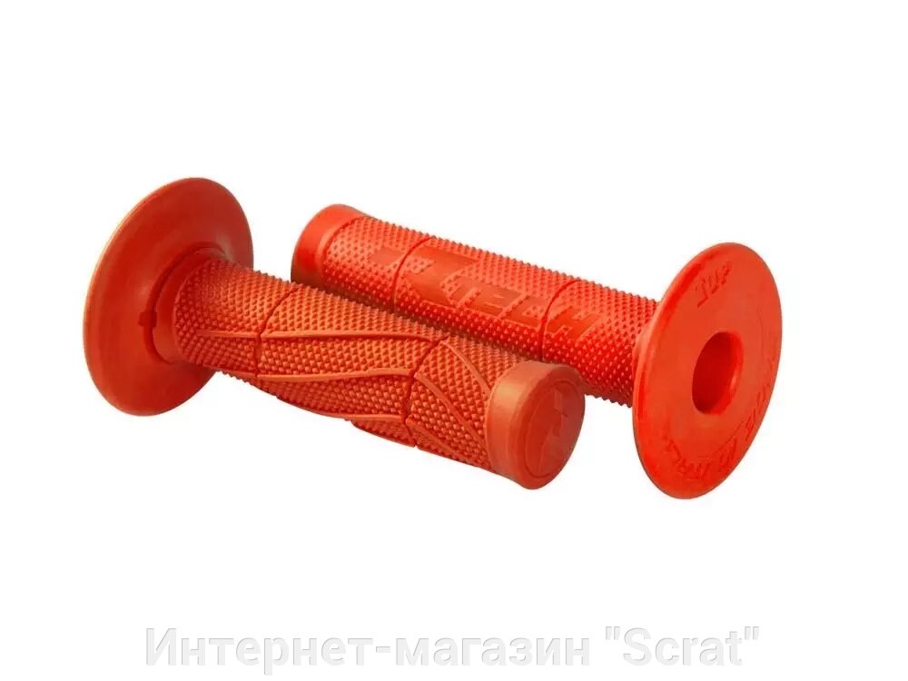 Ручки на руль Wave Soft Grips 115мм оранжевые от компании Интернет-магазин "Scrat" - фото 1