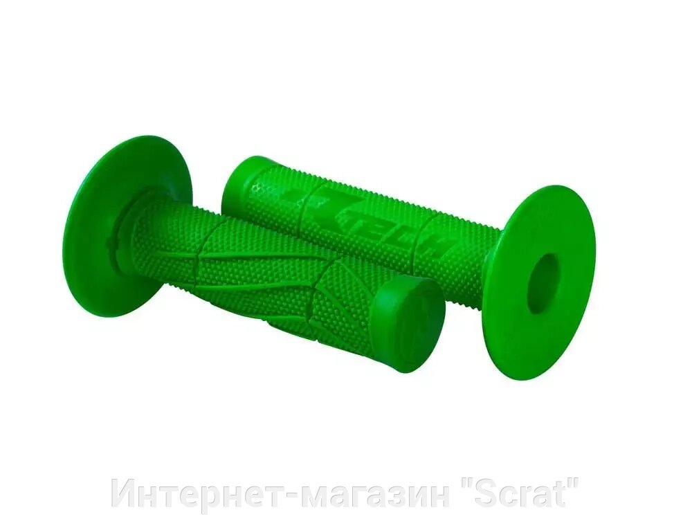 Ручки на руль Wave Soft Grips 115мм зеленые от компании Интернет-магазин "Scrat" - фото 1