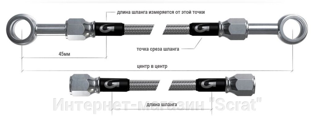 SB301150CL шланг армированный 03D с гайкой 3/8   1150 мм от компании Интернет-магазин "Scrat" - фото 1