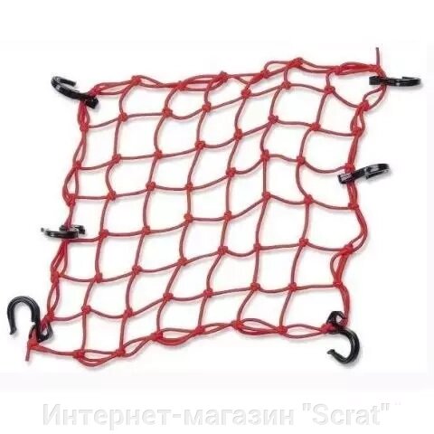 Сетка багажная красная пластик. крючок 40x40 от компании Интернет-магазин "Scrat" - фото 1