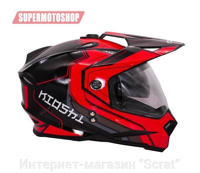 Шлем эндуро KIOSHI Fighter 802 Красный/черный, размер L от компании Интернет-магазин "Scrat" - фото 1