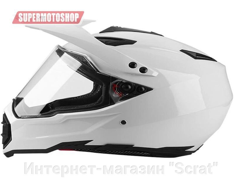 Шлем эндуро с визором Nuoman, Белый/размер L от компании Интернет-магазин "Scrat" - фото 1