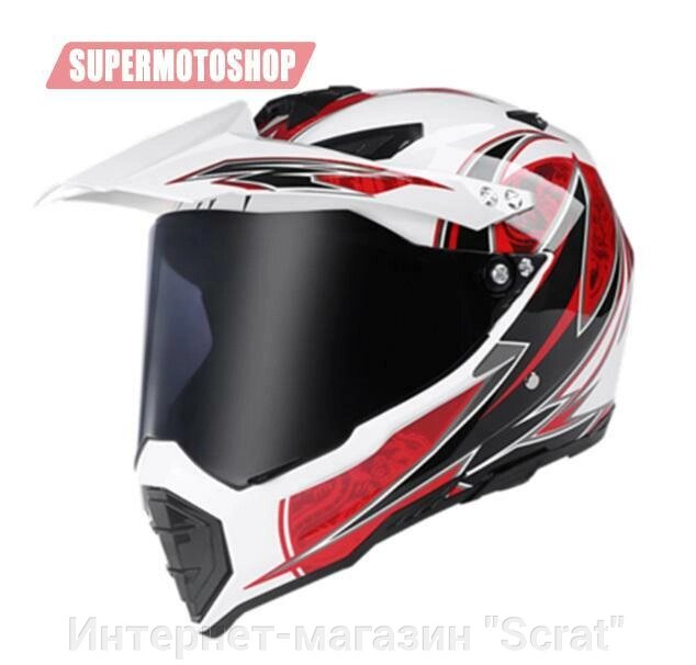 Шлем эндуро с визором Nuoman, Белый/размер M от компании Интернет-магазин "Scrat" - фото 1