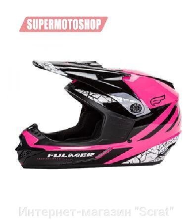 Шлем кроссовый детский FULMER 253/FJ2 черный/розовый (48-49CM) Y/S от компании Интернет-магазин "Scrat" - фото 1