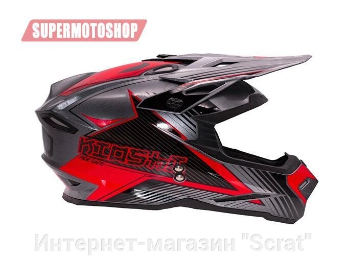 Шлем кроссовый KIOSHI Holeshot 801 Серый / красный L от компании Интернет-магазин "Scrat" - фото 1
