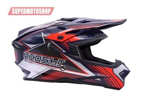 Шлем кроссовый KIOSHI Holeshot 801 Серый/оранжевый XL