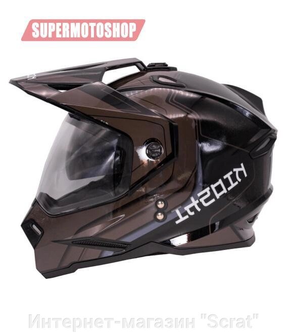 Шлем кроссовый KIOSHI Holeshot 802 Чёрный/серый, размер L от компании Интернет-магазин "Scrat" - фото 1