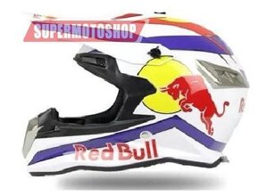 Шлем кроссовый WLT 188 Red Bull белый/синий XL