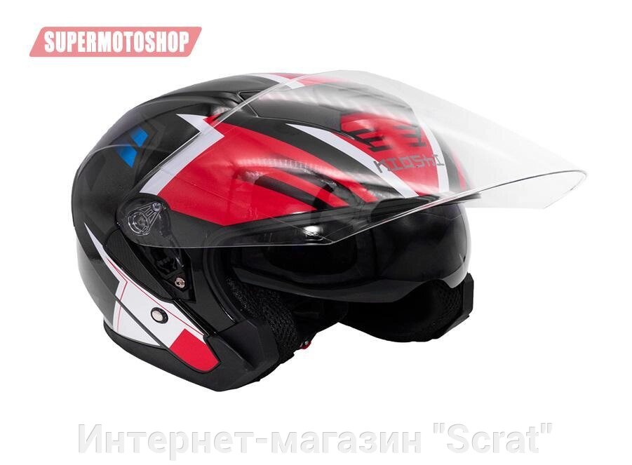 Шлем открытый KIOSHI 526 Чёрный/красный, размер L от компании Интернет-магазин "Scrat" - фото 1