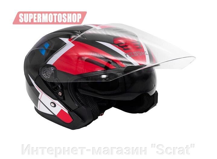 Шлем открытый KIOSHI 526 Чёрный/красный XL от компании Интернет-магазин "Scrat" - фото 1