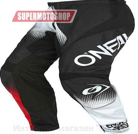 Штаны кроссовые Oneal Element Racewear белый/чёрный/красный 34 от компании Интернет-магазин "Scrat" - фото 1