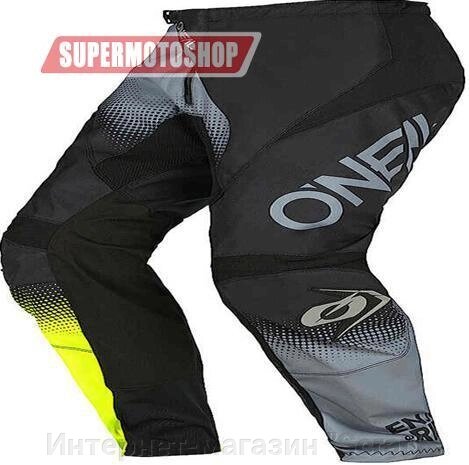 Штаны кроссовые Oneal Element Racewear чёрный/серый/салатовый 38 от компании Интернет-магазин "Scrat" - фото 1