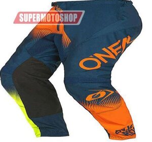 Штаны кроссовые Oneal Element Racewear синий/оранжевый/салатовый 38