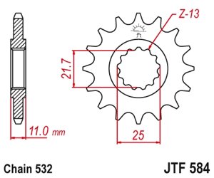 Звезда передняя JTF 584.16 Yamaha YZF-R6